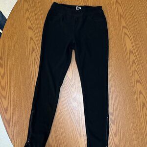 Renuar Paris Ankle Zip Slim Legging Pants - Black